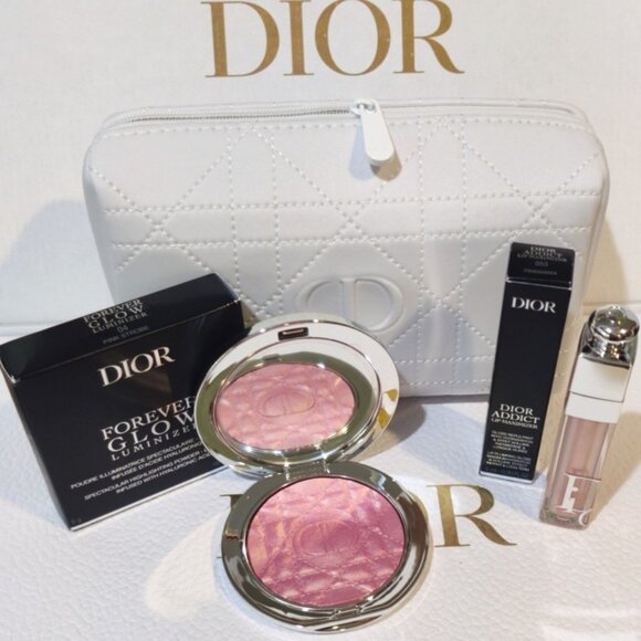 Dior Beauty Highlighter (4K02), Lip Plumper (4K01), White Pouch, Bundle of 7 NEW - Picture 2 of 4